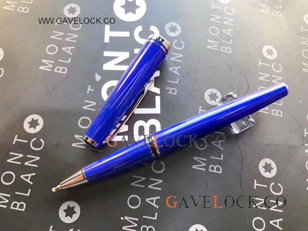 Wholesale Replica Montblanc PIX Blue Rollerball Pen With Silver Clip